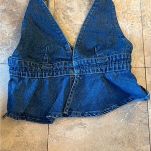 Blue Denim Halter Top